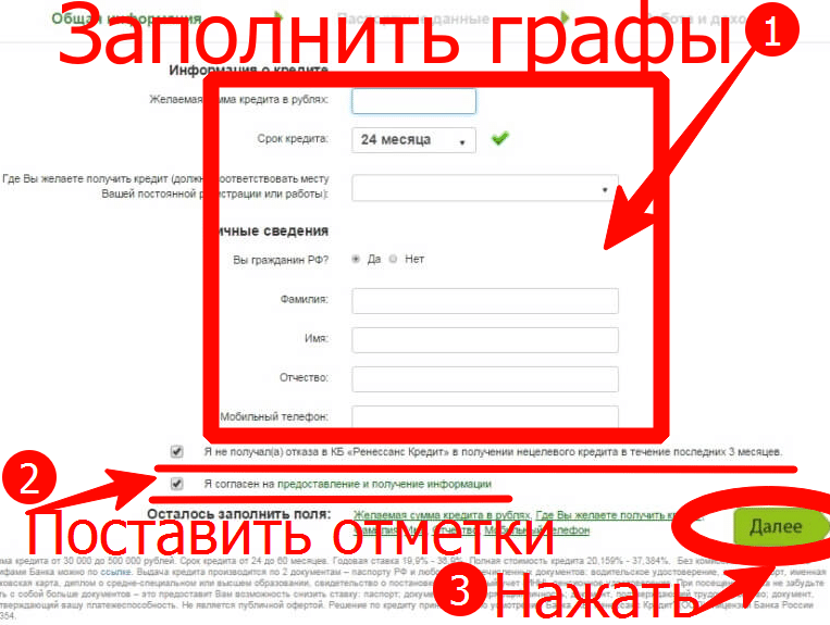 Как оформить онлайн кредит в Ренессанс Кредит